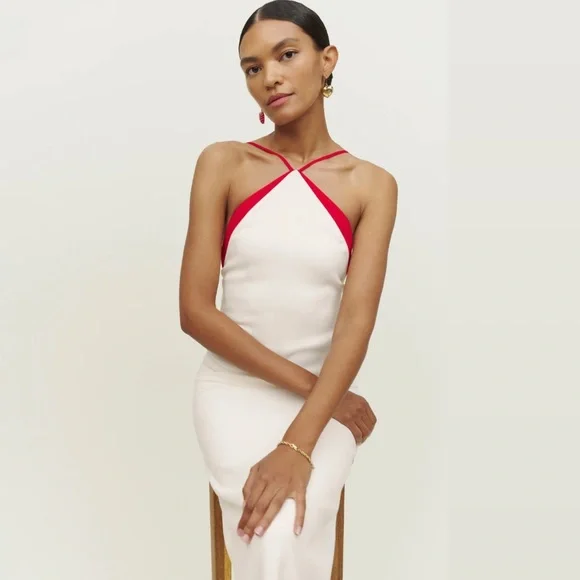 slim fit dress slacks Reformation // Silk Casette Dress  VSP Consignment